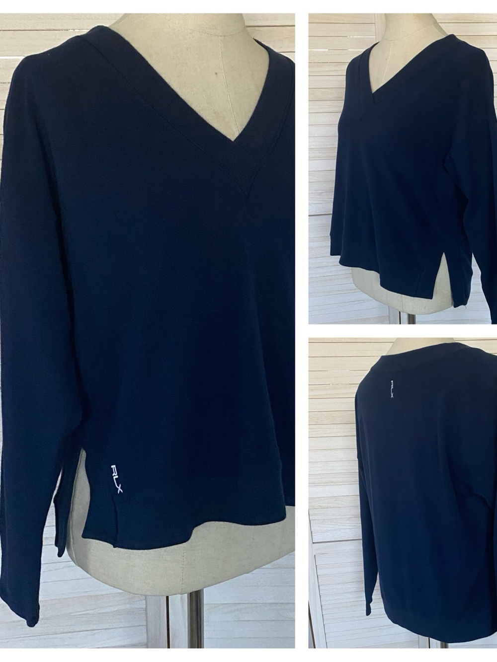 Ralph Lauren RLX Navy Pullover Knit Top SZ SP Athletic Activewear